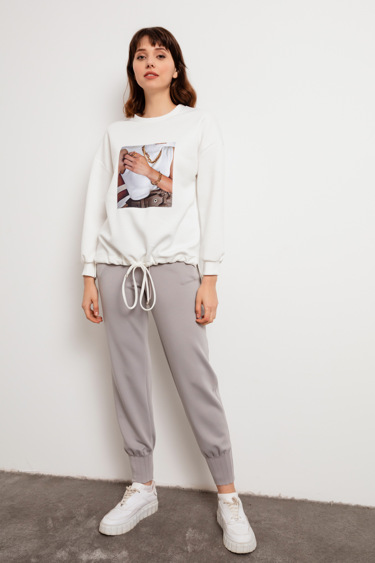 Women's Gray Sweatpants - 21K017240R06